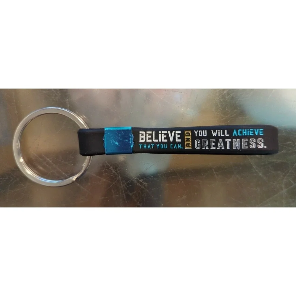 Brand New Inkstone Hockey Believe That You Can Silicone Rubber Keychain Bracelet